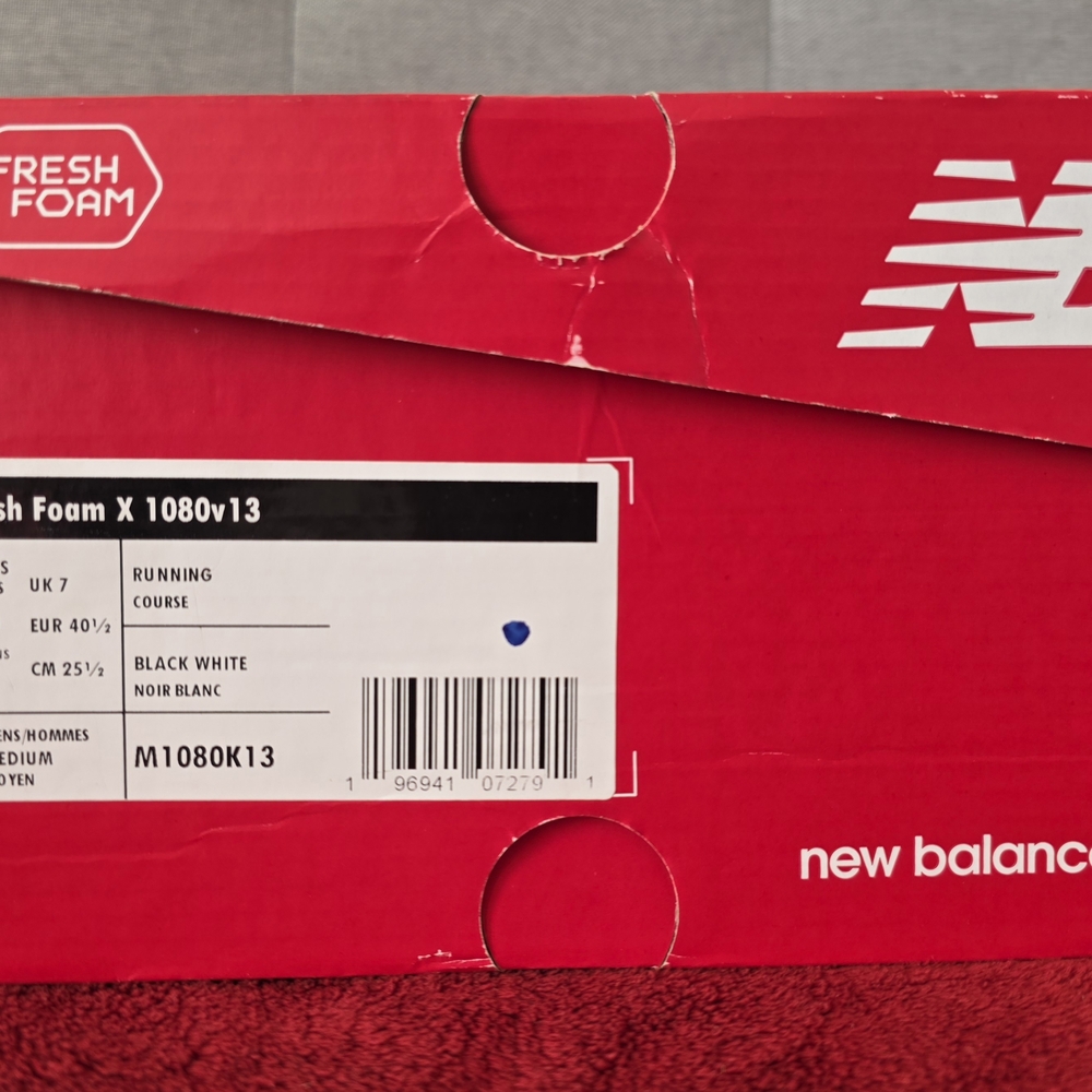 New Balance 1080 v13 Black/White Mens 7.5 D /equivalent to a Women's 9 2E - Picture 10 of 10